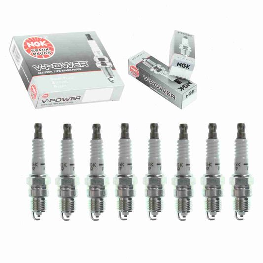 8 pc NGK V-Power Spark Plugs Ford Bronco 5.0L 5.8L V8 1975-1996