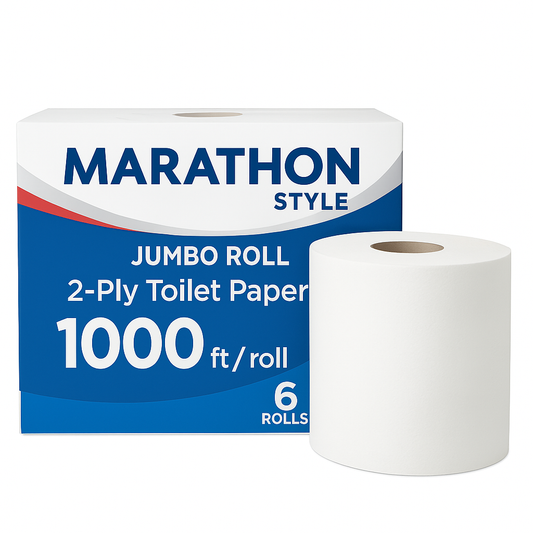 Marathon Jumbo Roll 2-Ply White Toilet Paper 6 rolls, 1000 ft./roll
