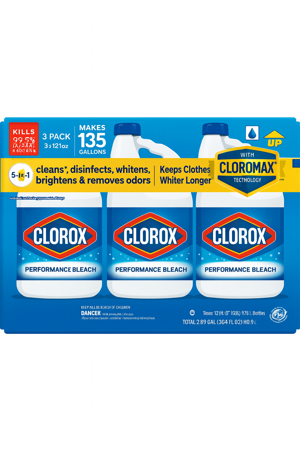 Clorox Performance Bleach, 3 ct, 363 fl. oz
