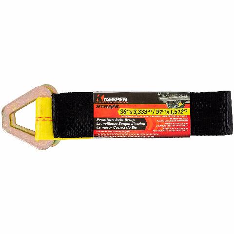Keeper - 2 x 36 Premium Axle Tie Down Strap with D Rings - 3,333 lbs. Working Load Limit