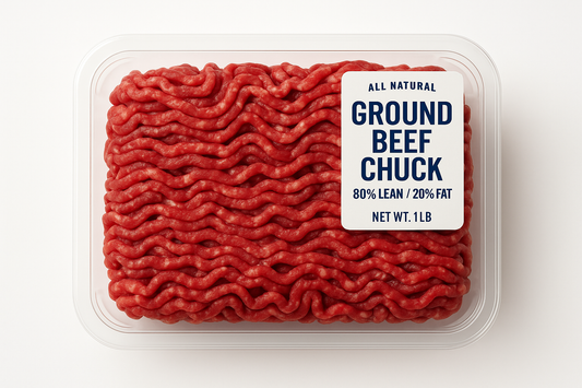 All Natural* 80% Lean/20% Fat Ground Beef Chuck Tray, 1 lb
