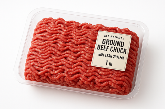 All Natural 80% Lean/20% Fat Ground Beef Chuck Tray, 1 lb