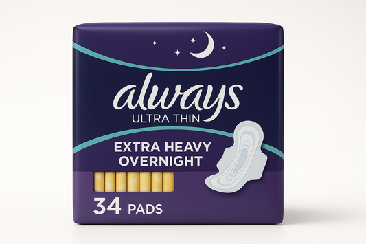 Always Ultra Thin Extra Heavy Overnight Pads, 34 count 
