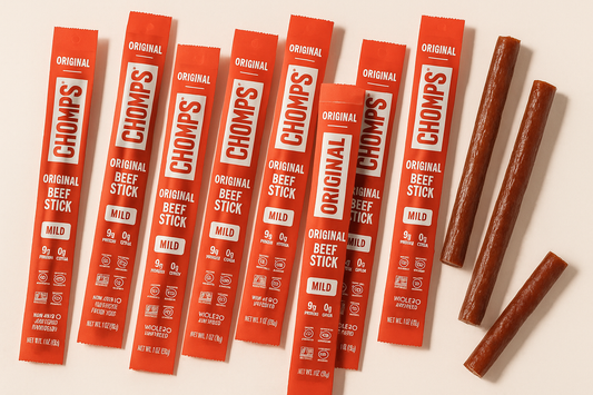 Chomps Original Beef Sticks, Mild, 12 Individually Wrapped Sticks