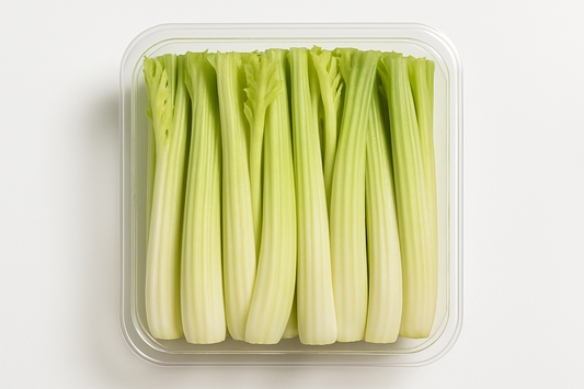 Cut celery hearts in package
