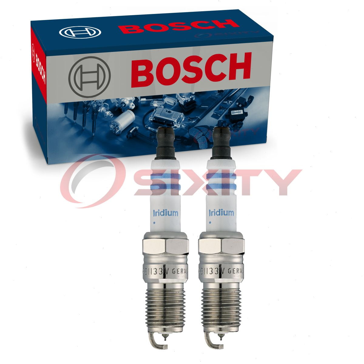 2 pc Bosch 9606 Double Iridium Spark Plugs for Ignition Wire Secondary