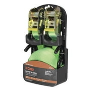 CURT 83028 1-Inch x 16-Foot Lime Green Nylon Ratchet Straps, 3,300 lbs. Break Strength, 2-Pack