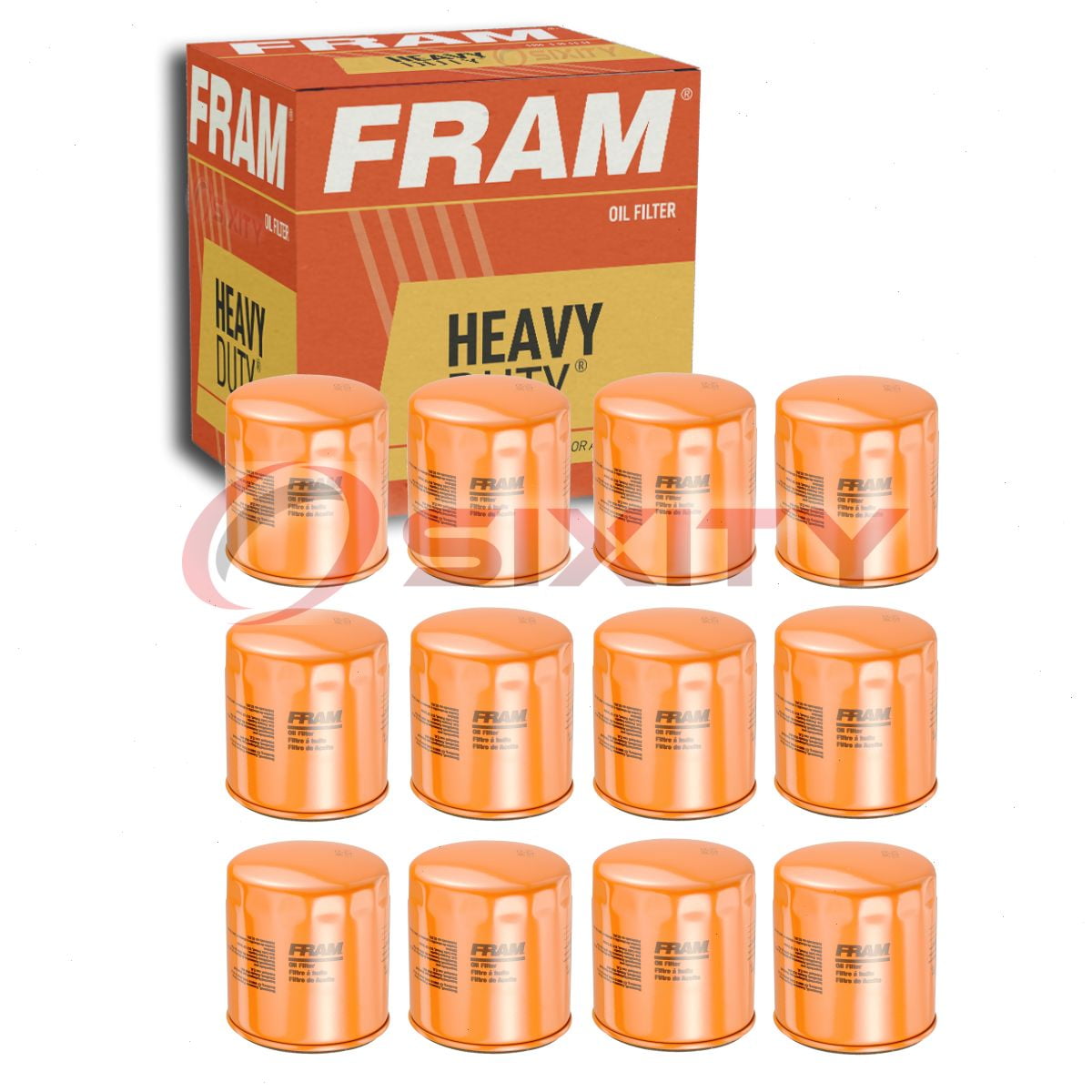 12 pc FRAM PH7575 Heavy Duty Engine Oil Filters for 3584 85515MP BF1381 FS19627 LFF8677 R12P Oil Change Lubricant Filters