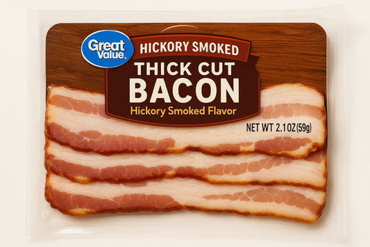 Great Value Hickory Smoked Thick Cut Bacon 2.1 oz — approx 2.1 oz