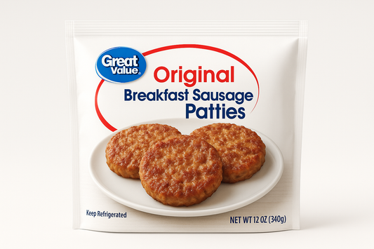 Great Value Original Breakfast Sausage Patties 12 oz Cold not frozen