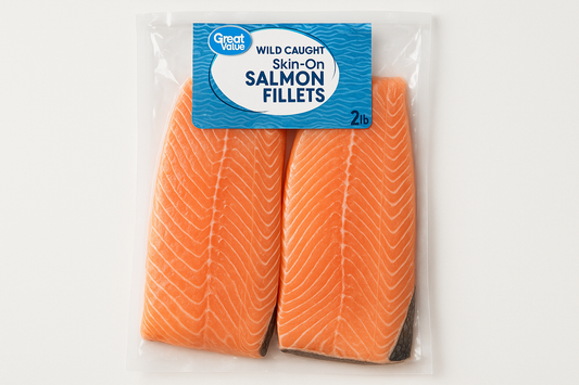 Great Value Wild Caught Skin-on Salmon Fillets 2 lb