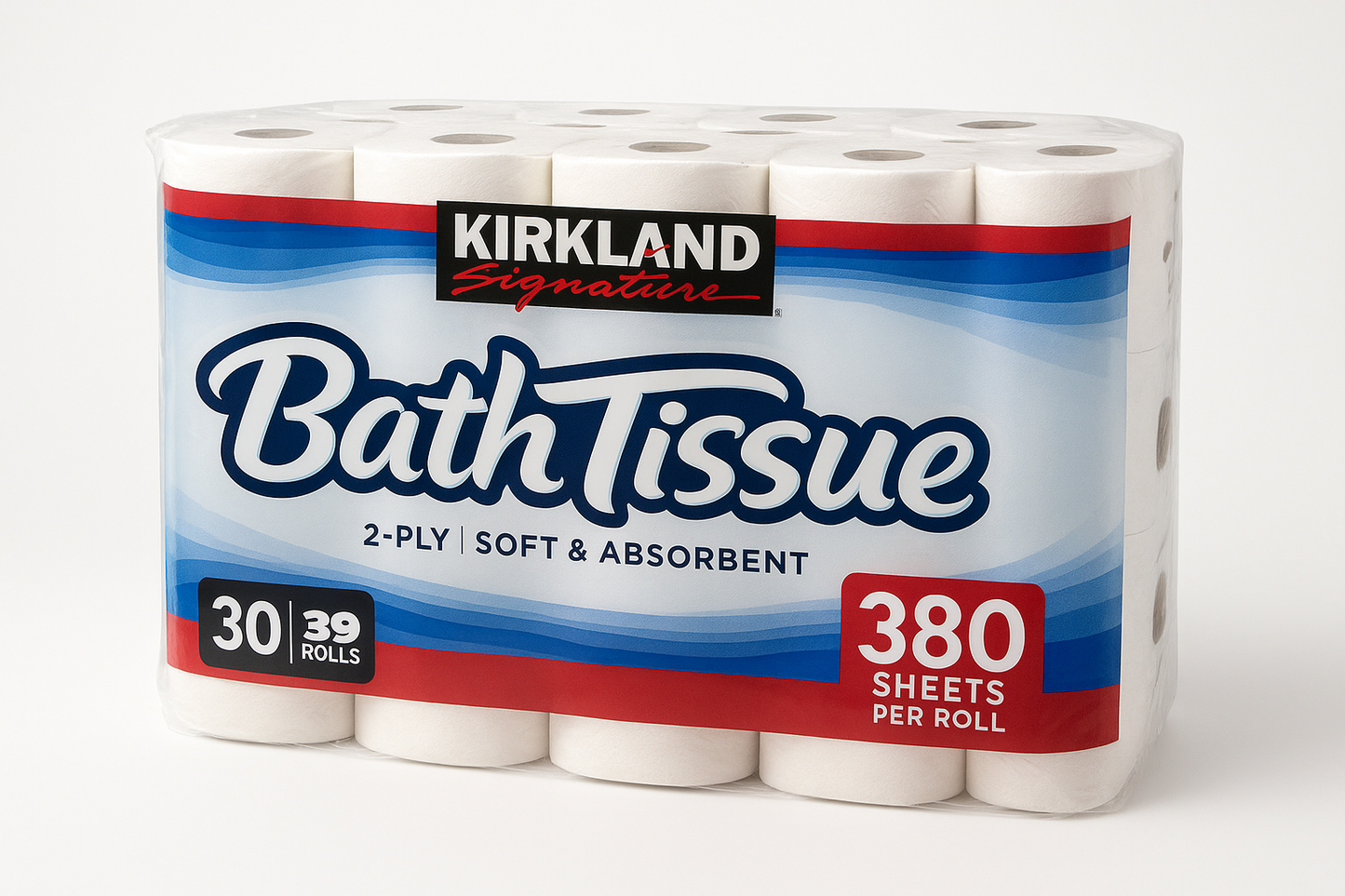 Kirkland Signature Bath Tissue, 2-Ply, 380 Sheets, 30 Rolls