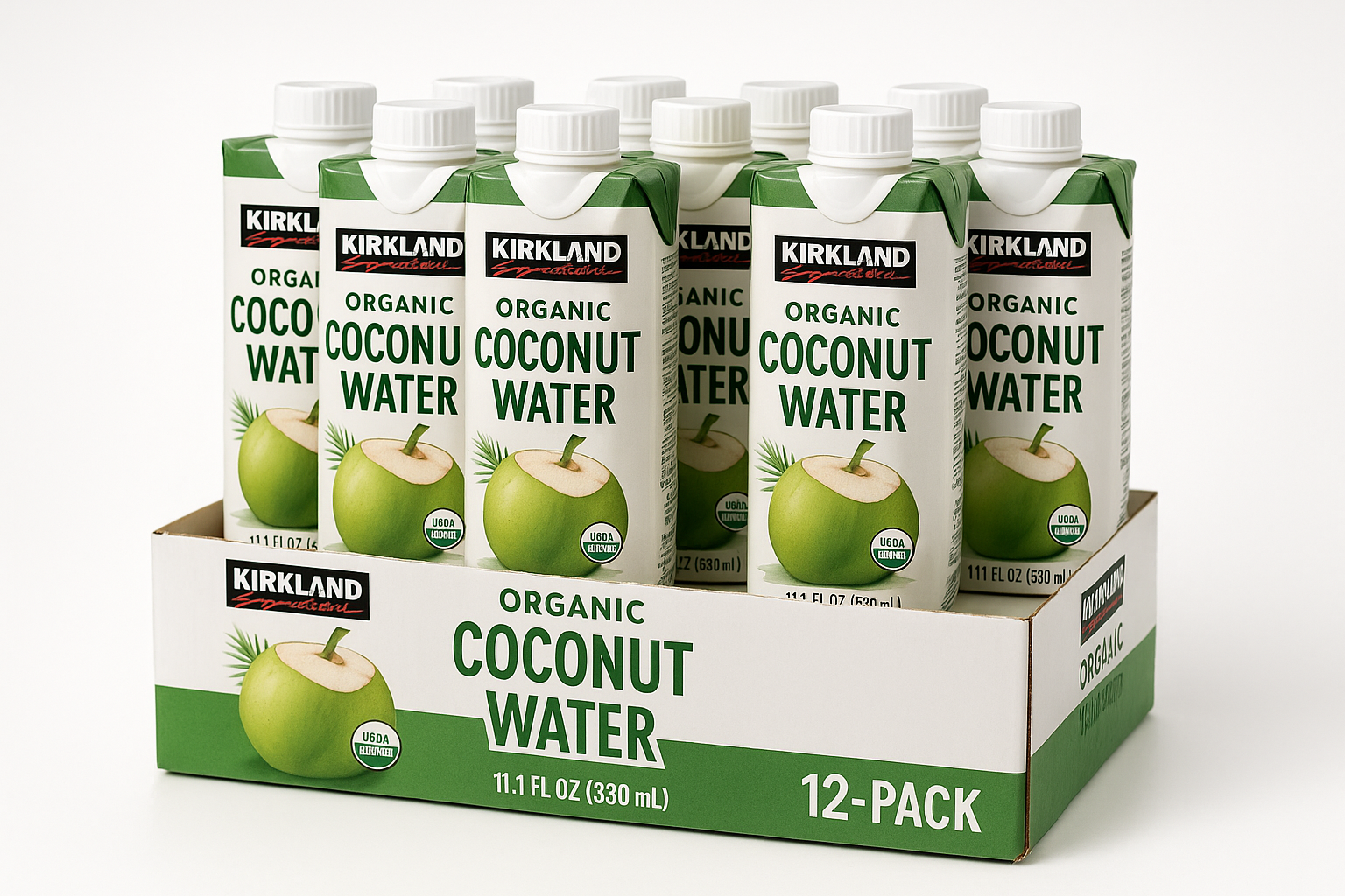 Kirkland Signature, Organic Coconut Water, 11.1 fl oz, 12-count