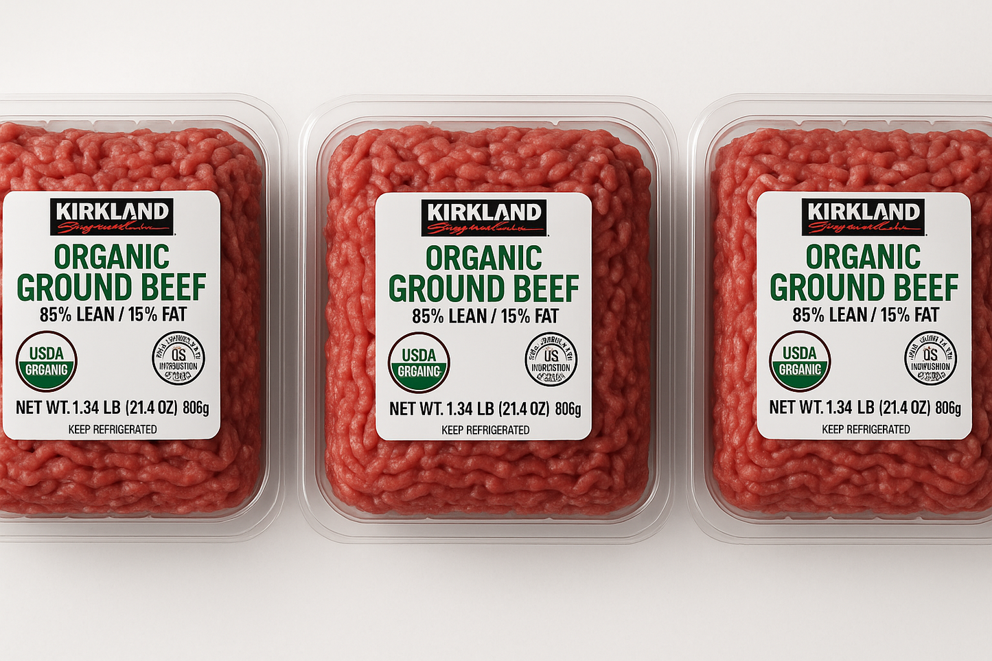 Kirkland Signature Organic Ground Beef, 1.34lb,3 count Costco