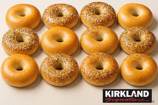 Kirkland Signature Plain & Everything Bagels, Mix & Match, 12-count