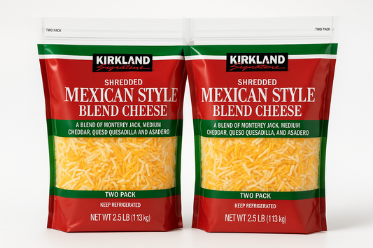 Kirkland Signature Shredded Mexican Style Blend Cheese, 2.5 lbs, 2-count (Costco)