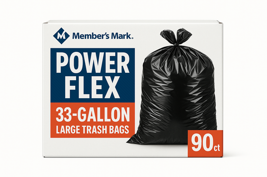 Member's Mark Power Flex 33-Gallon Large Trash Bags, 90 ct