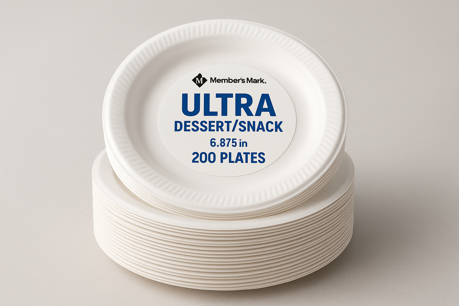Member's Mark Ultra Dessert/Snack Paper Plates, 6.875 in, 330 ct