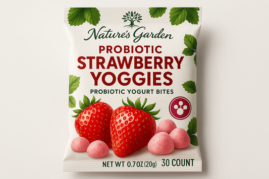 Nature's Garden, Probiotic Strawberry Yoggies, 0.7 oz, 30-count