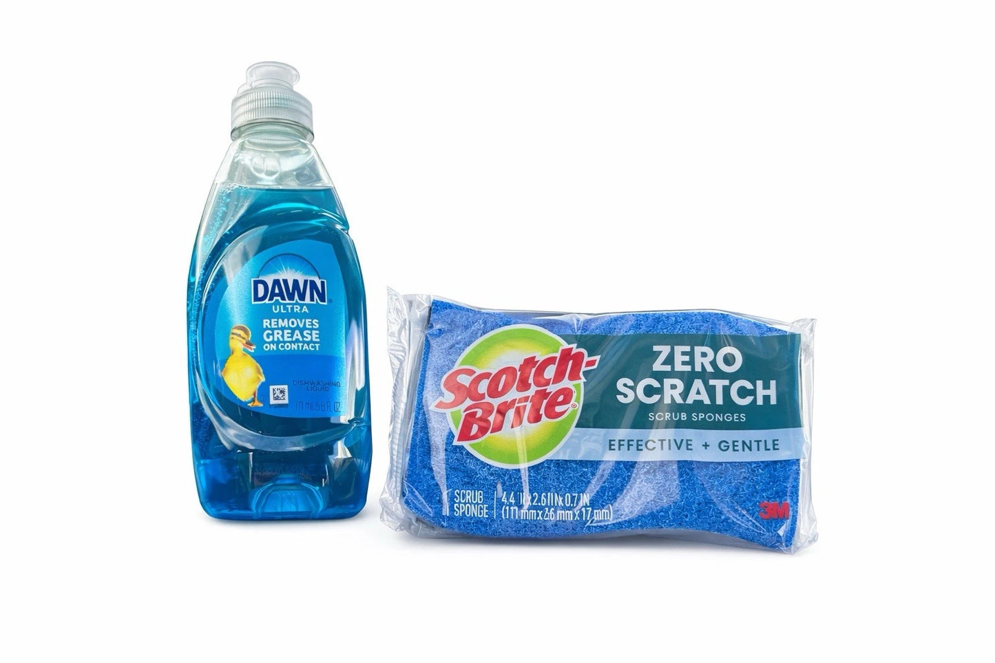 Dawn Dish Soap 5.8 ounces + Blue Scotch-Brite Sponge Combo