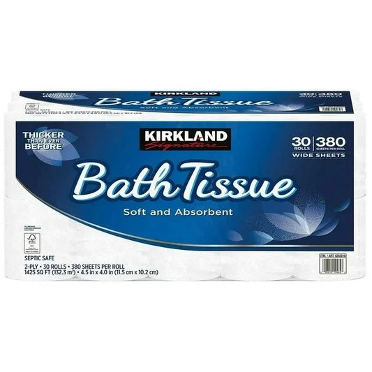 Kirkland Signature Bath Tissue, 2-Ply, 380 Sheets,  (Bulk)Rolls