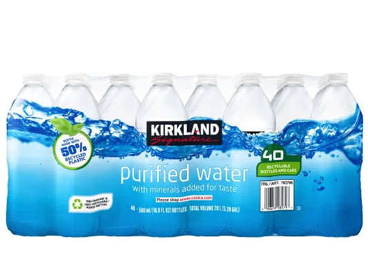 Kirkland Signature Purified Drinking Water, 16.9 fl oz, 40-count (Bulk)